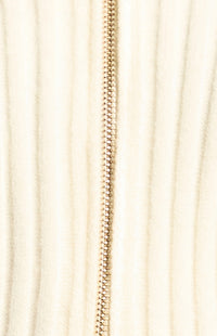 Fiori Two-Way Zip Knit Top - White