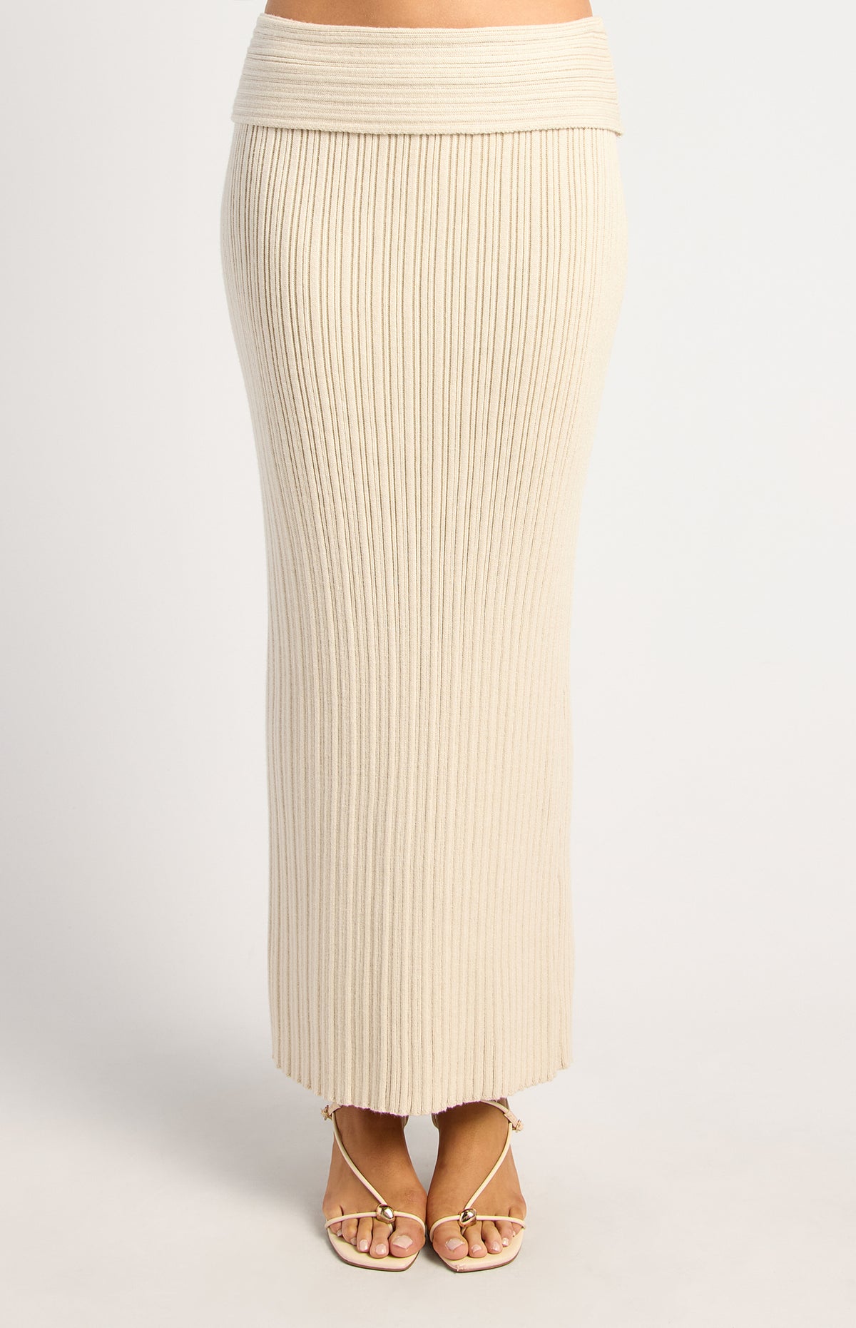 Lucah Top & Maxi Skirt Knit Set - Bone