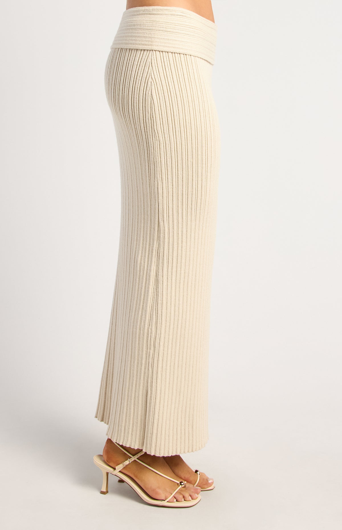 Lucah Top & Maxi Skirt Knit Set - Bone