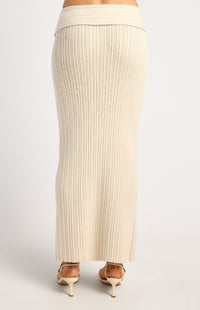 Lucah Top & Maxi Skirt Knit Set - Bone