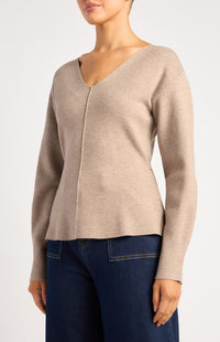 Micaela Knit Top - Brown Marl