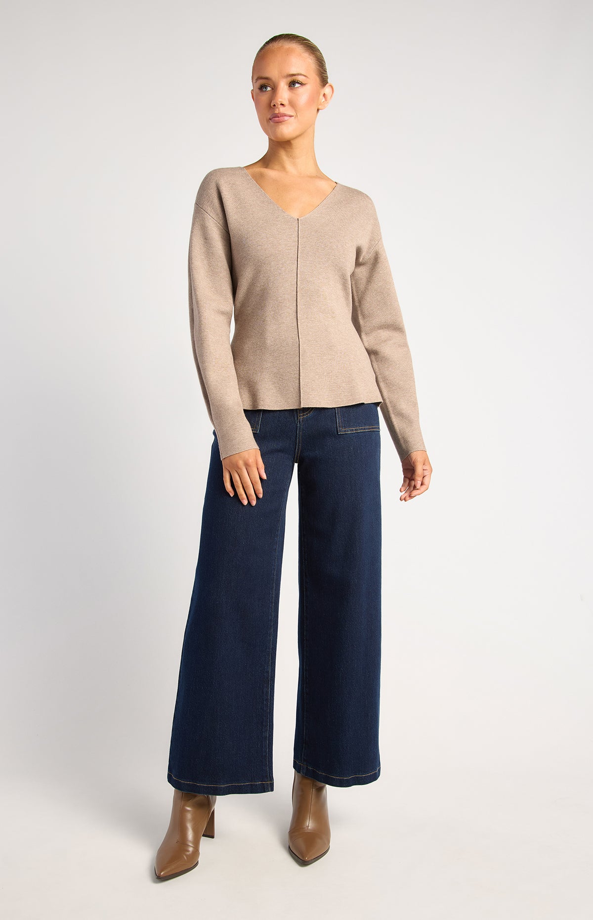 Micaela Knit Top - Brown Marl