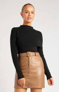 Kavali Long Sleeve Knit Top - Black