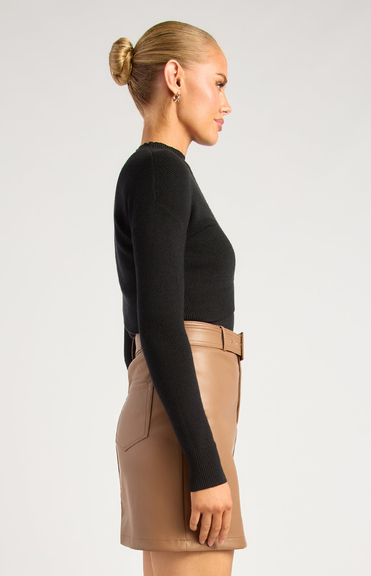 Kavali Long Sleeve Knit Top - Black