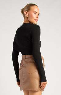 Kavali Long Sleeve Knit Top - Black