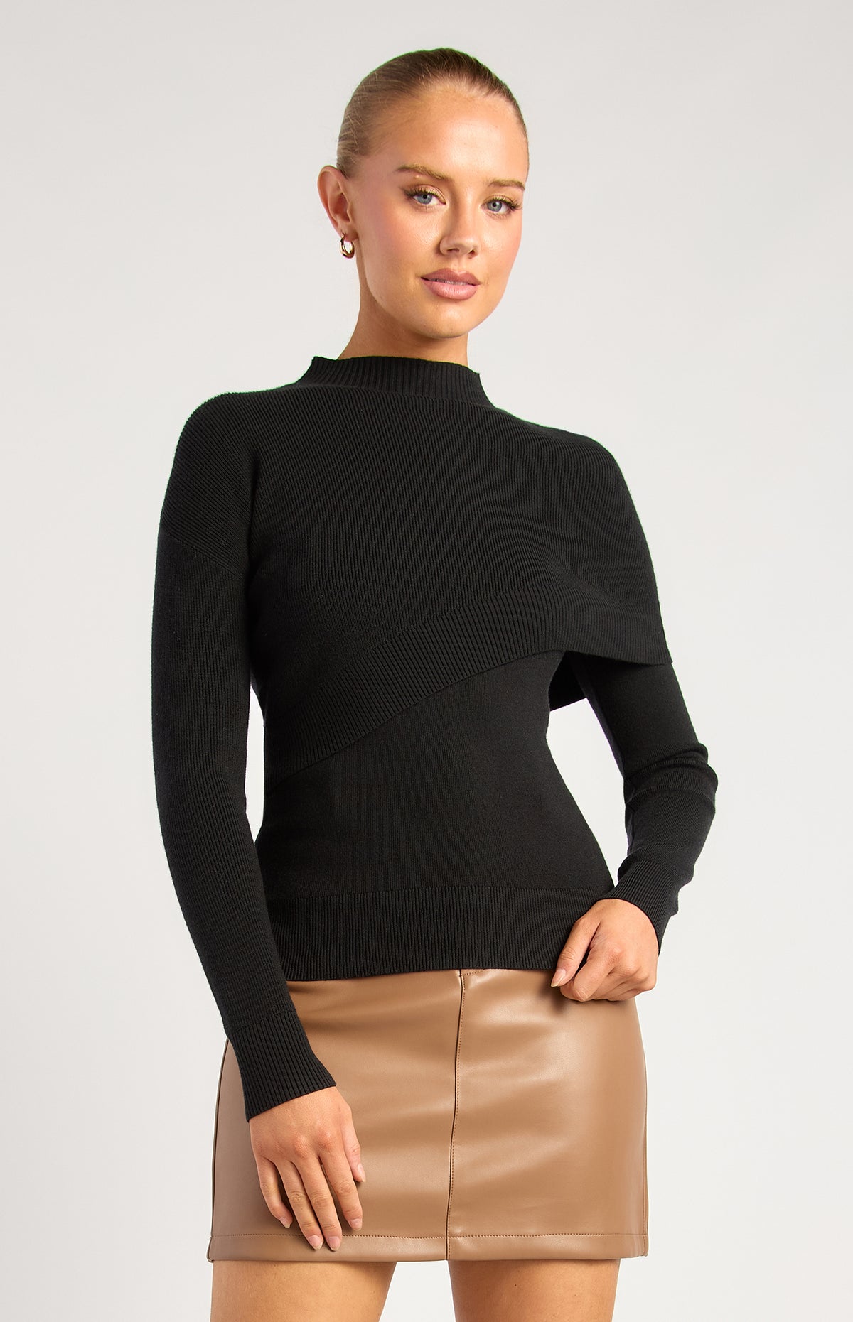 Kavali Long Sleeve Knit Top - Black