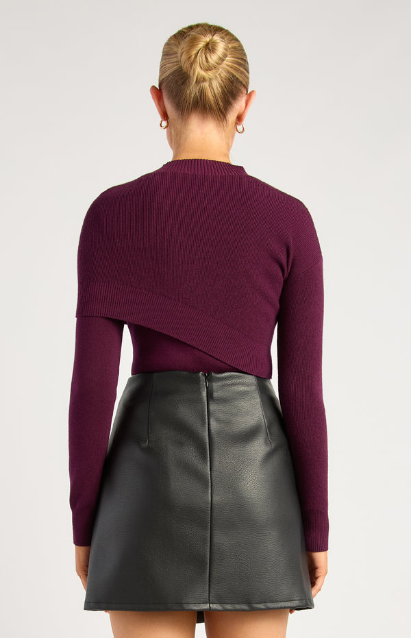 Kavali Long Sleeve Knit Top - Merlot