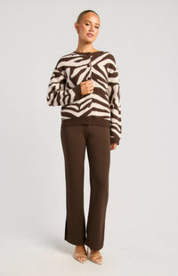Pia Buton-Up Cardigan - Zebra