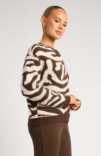 Pia Buton-Up Cardigan - Zebra