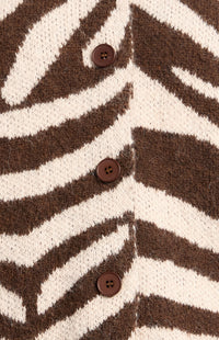 Pia Buton-Up Cardigan - Zebra