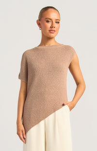 Kinara Short Sleeve Top - Brown Marl