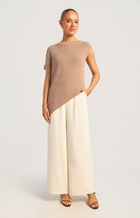Kinara Short Sleeve Top - Brown Marl