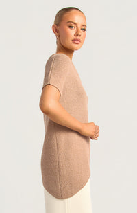 Kinara Short Sleeve Top - Brown Marl