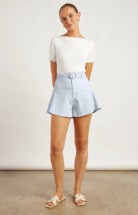 Airlie Ruffle Shorts - Pale Blue