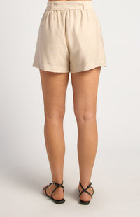 Jonathan High Waisted Shorts - Beige