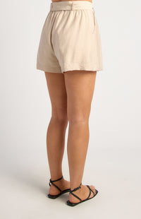 Jonathan High Waisted Shorts - Beige