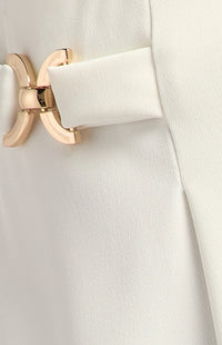 Alix Buckle Shorts - White