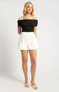 Alix Buckle Shorts - White