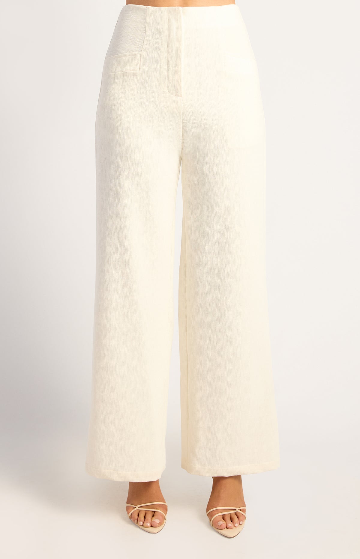 Abril High Waisted Pants - White