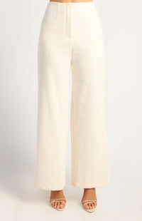 Abril High Waisted Pants - White