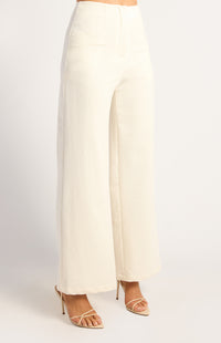Abril High Waisted Pants - White