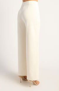 Abril High Waisted Pants - White