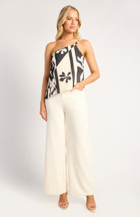 Abril High Waisted Pants - White