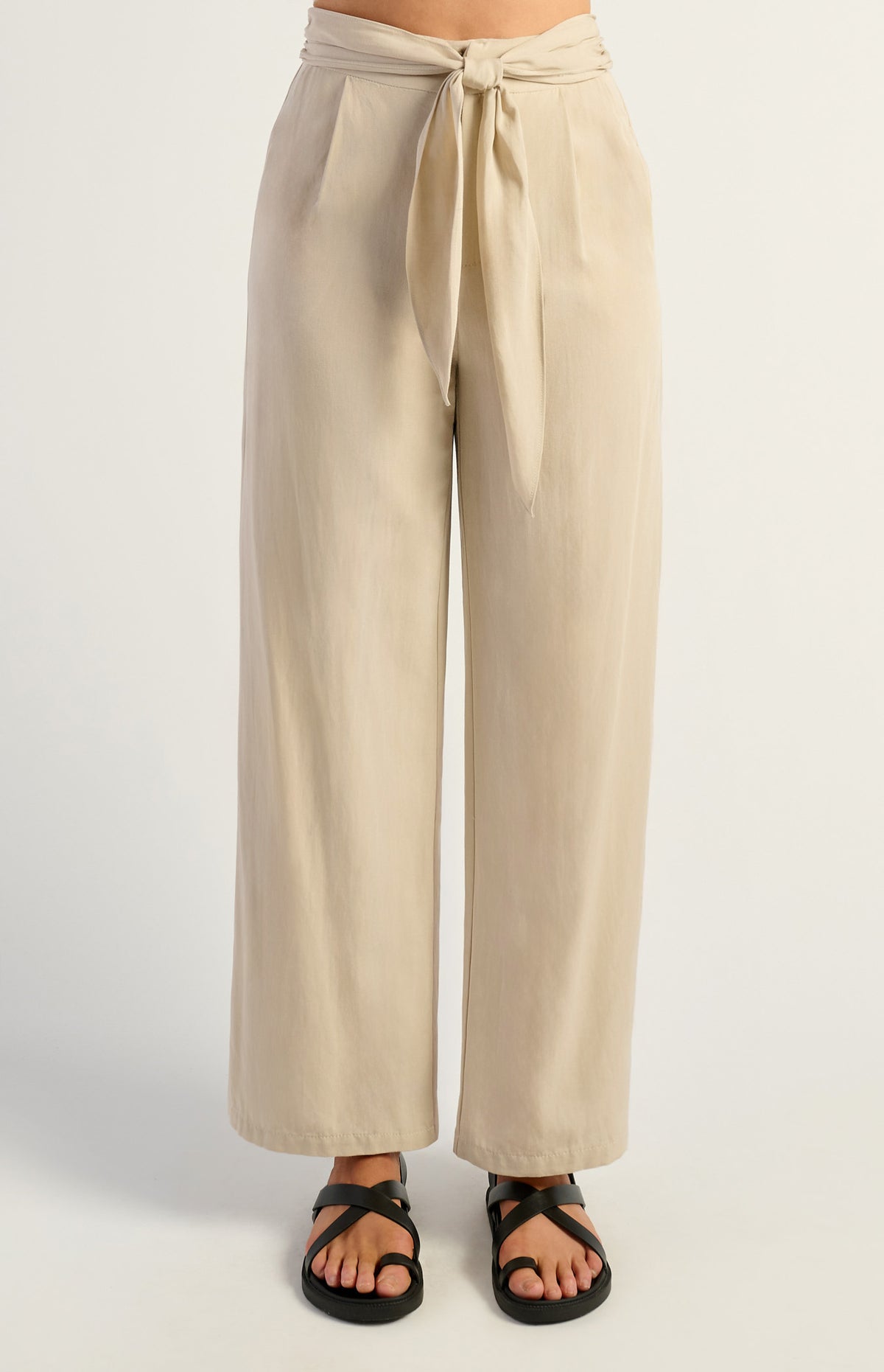 Thomas Wide Leg Pants - Beige