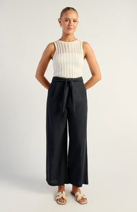 Thomas Wide Leg Pants - Navy