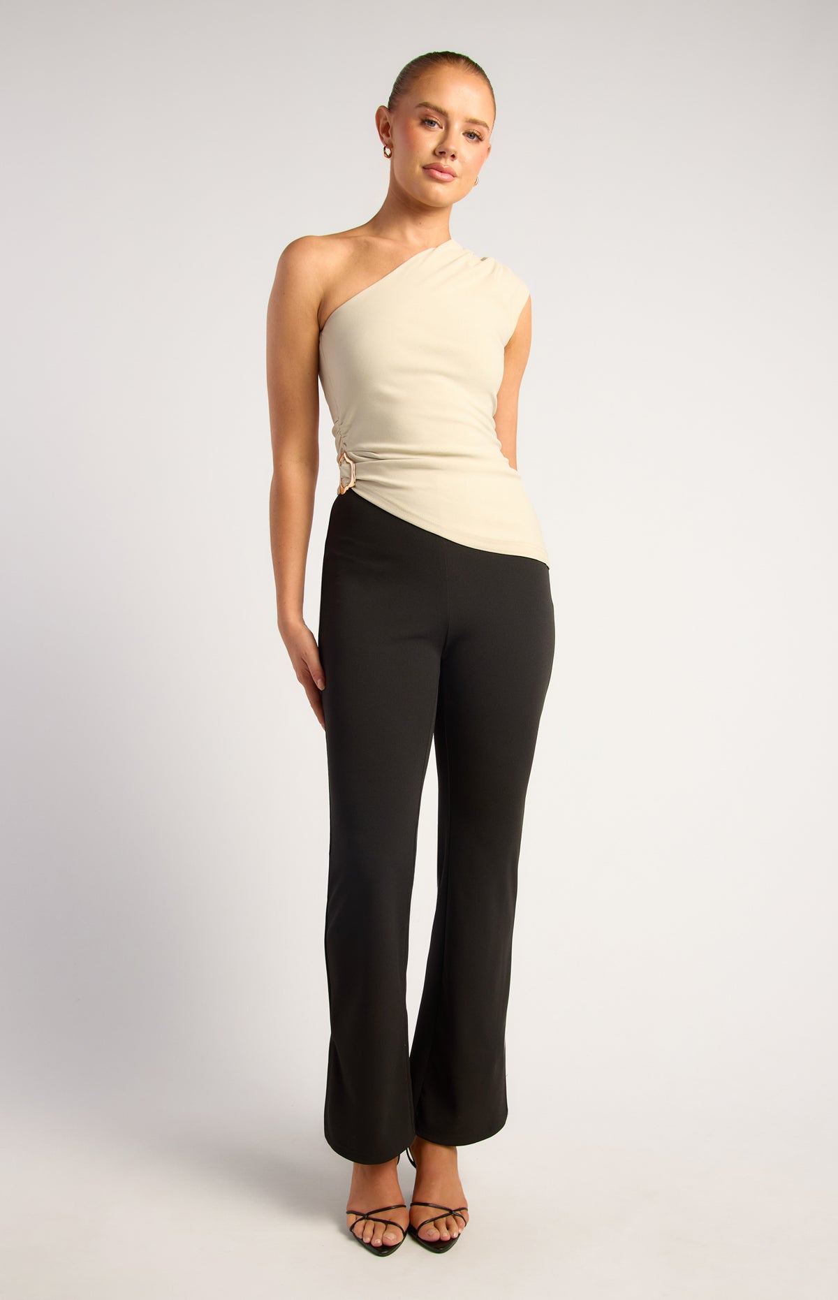 Mindie Side Split Pants - Black