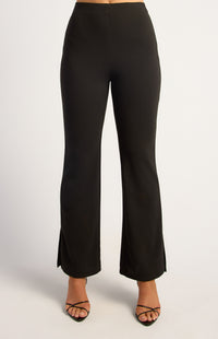 Mindie Side Split Pants - Black