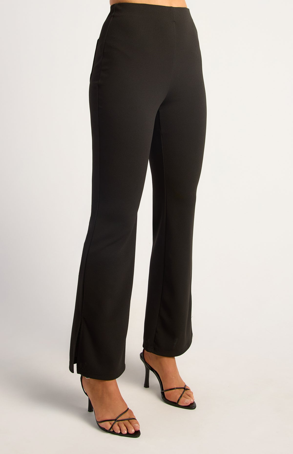 Mindie Side Split Pants - Black