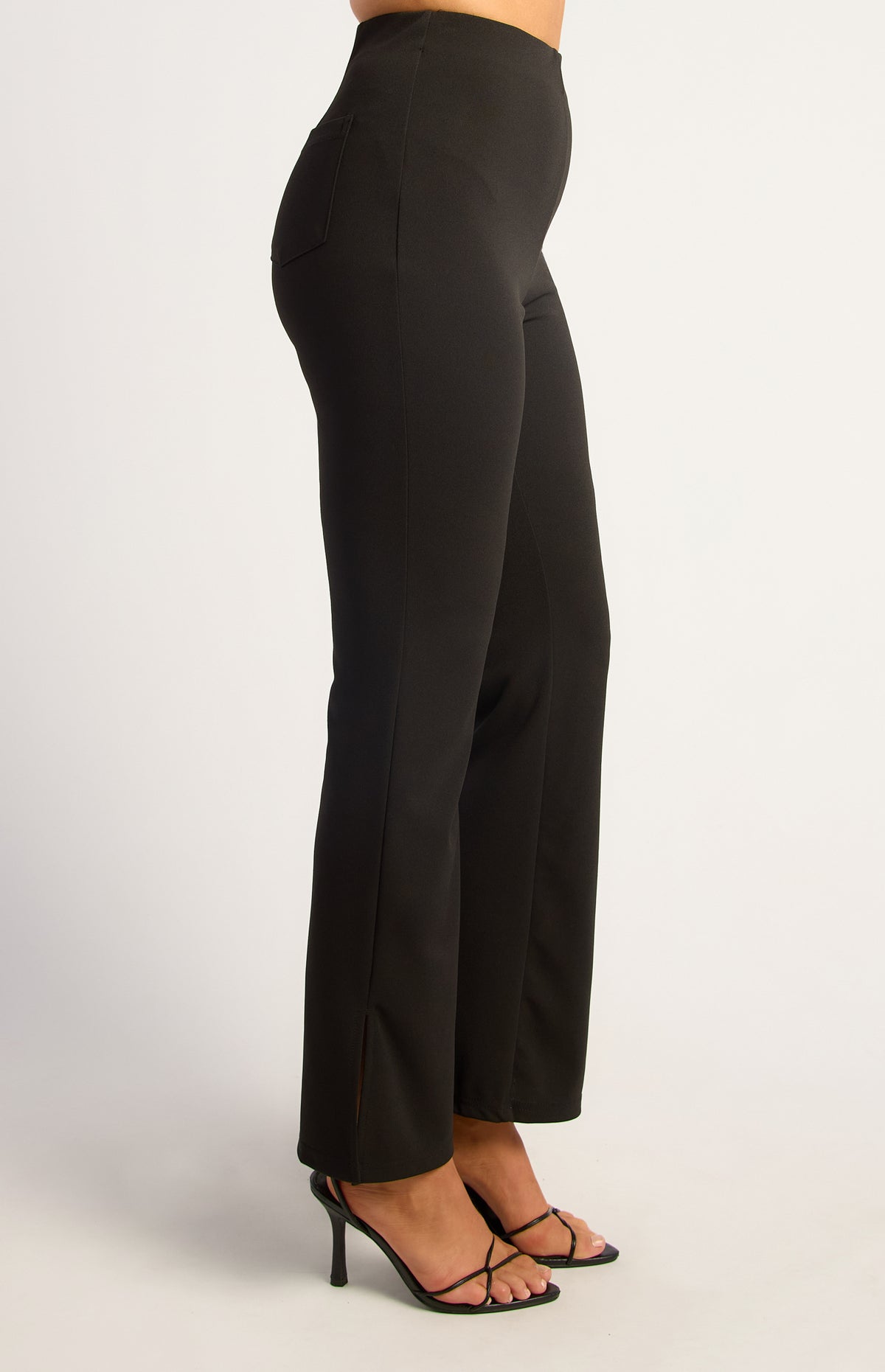 Mindie Side Split Pants - Black