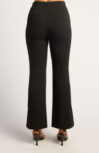 Mindie Side Split Pants - Black