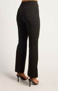 Mindie Side Split Pants - Black