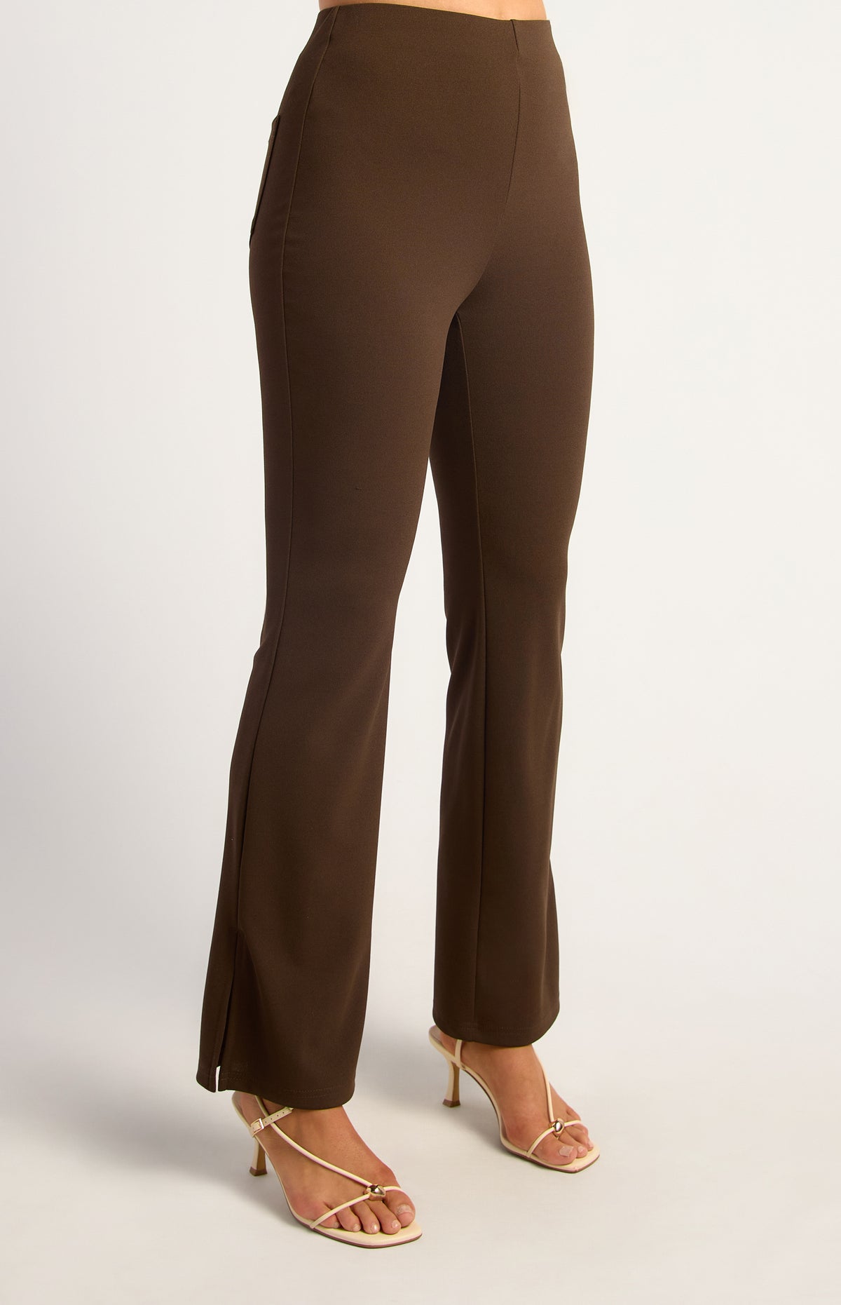 Mindie Side Split Pants - Espresso