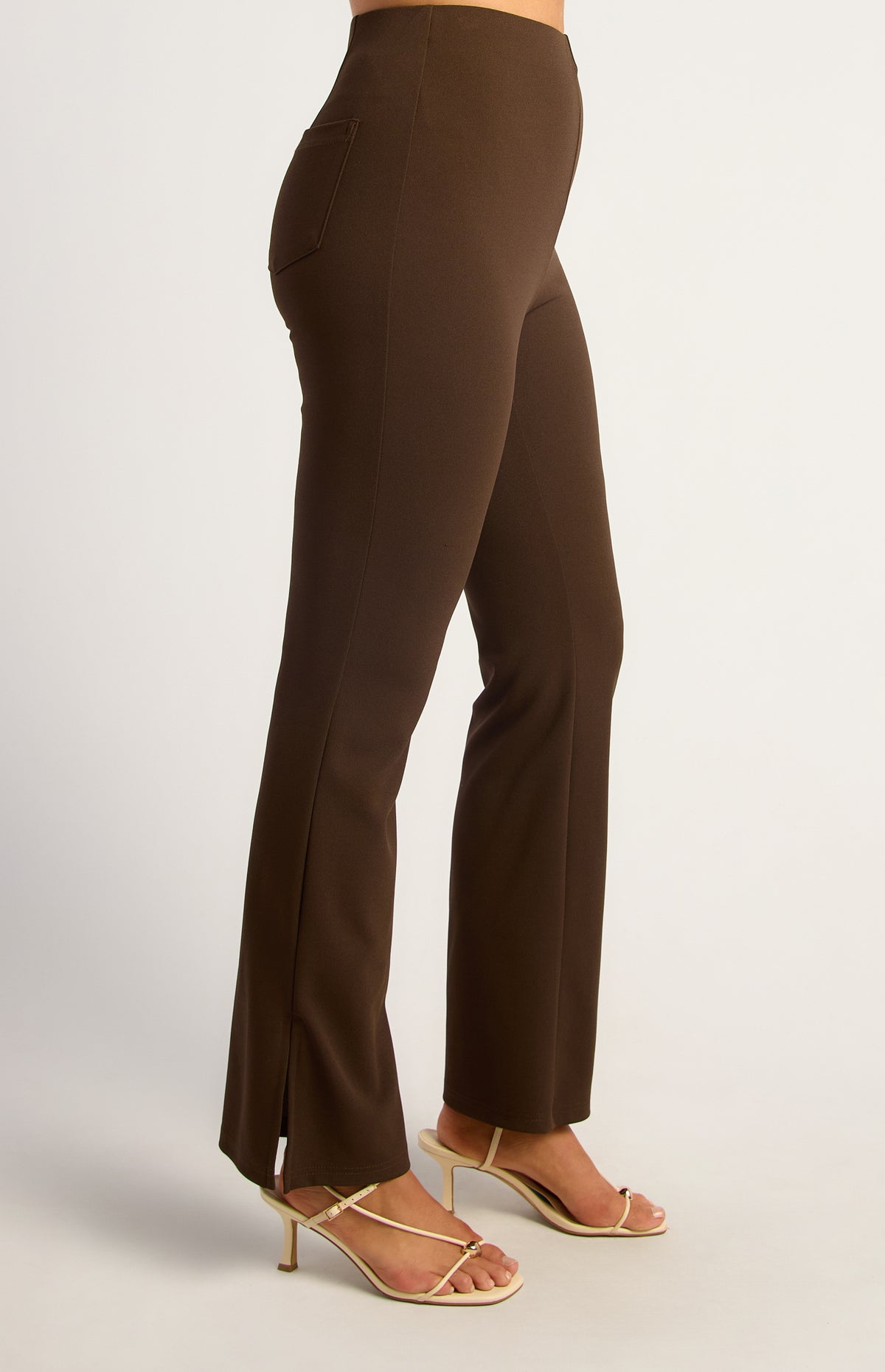 Mindie Side Split Pants - Espresso