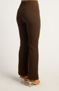 Mindie Side Split Pants - Espresso