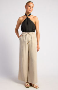 Joshua Wide Leg Pants - Stone
