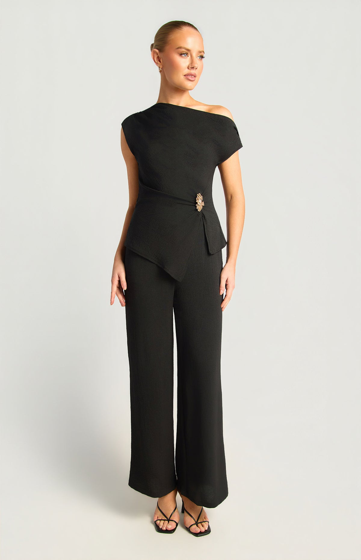 Dustin Textured Pants - Black