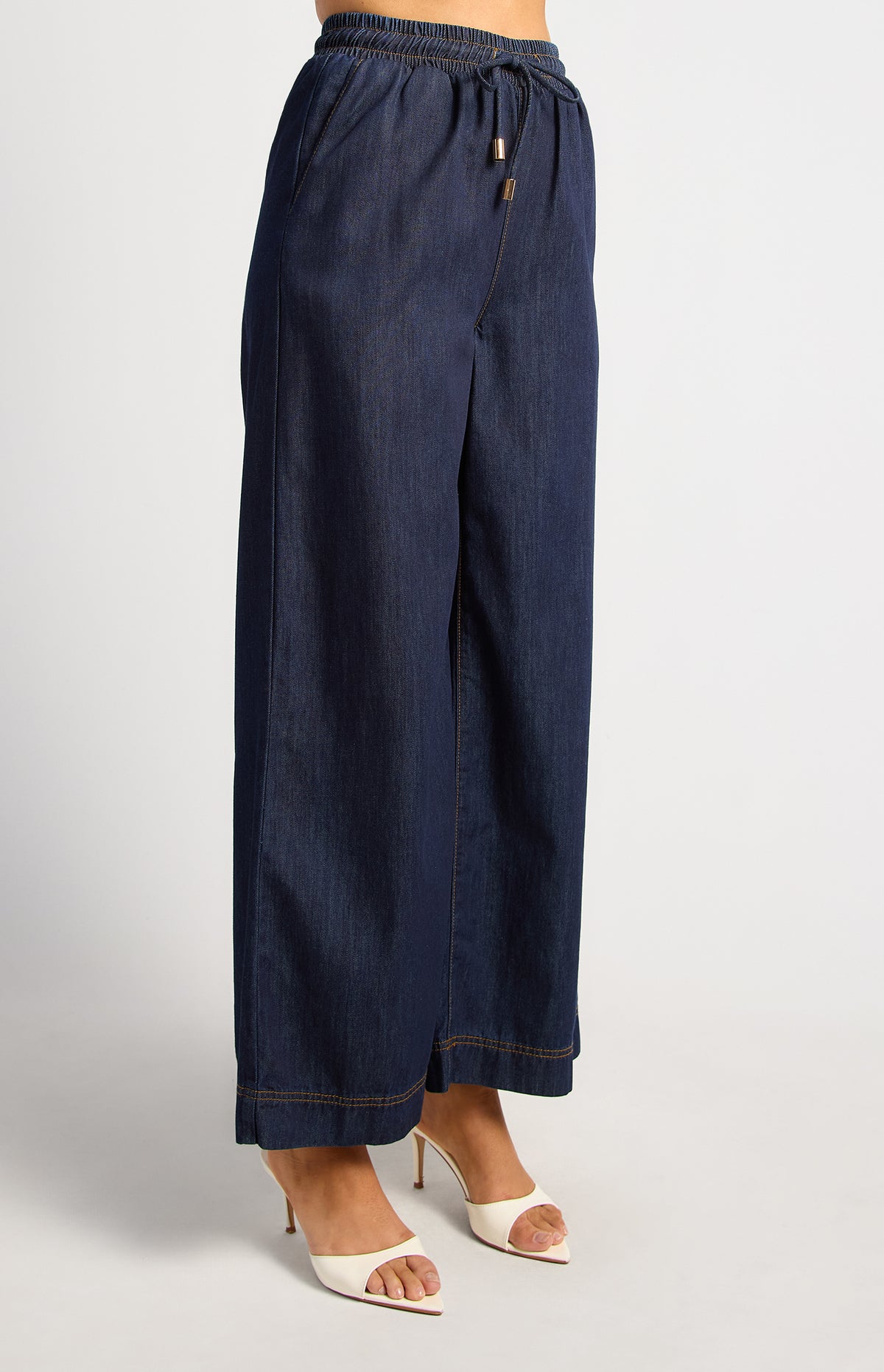 Angelina Chambray Pants - Dark Blue