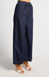 Angelina Chambray Pants - Dark Blue