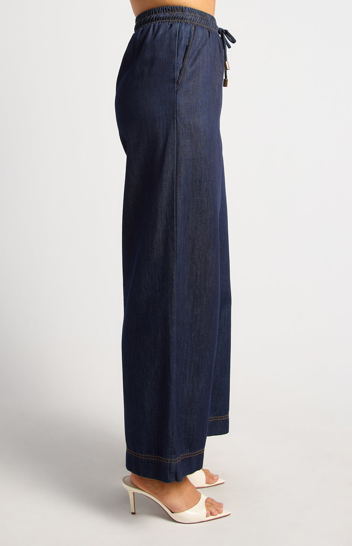 Angelina Chambray Pants - Dark Blue