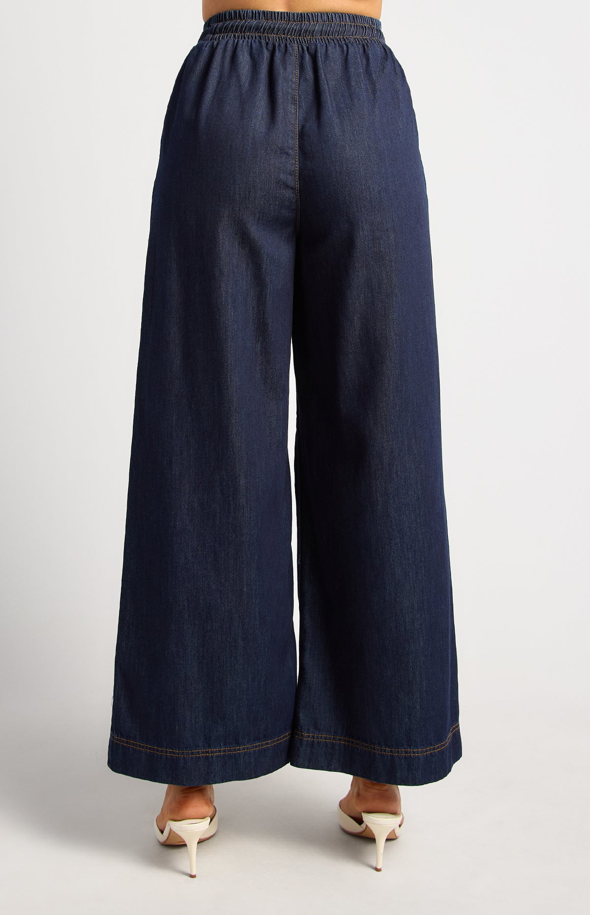 Angelina Chambray Pants - Dark Blue