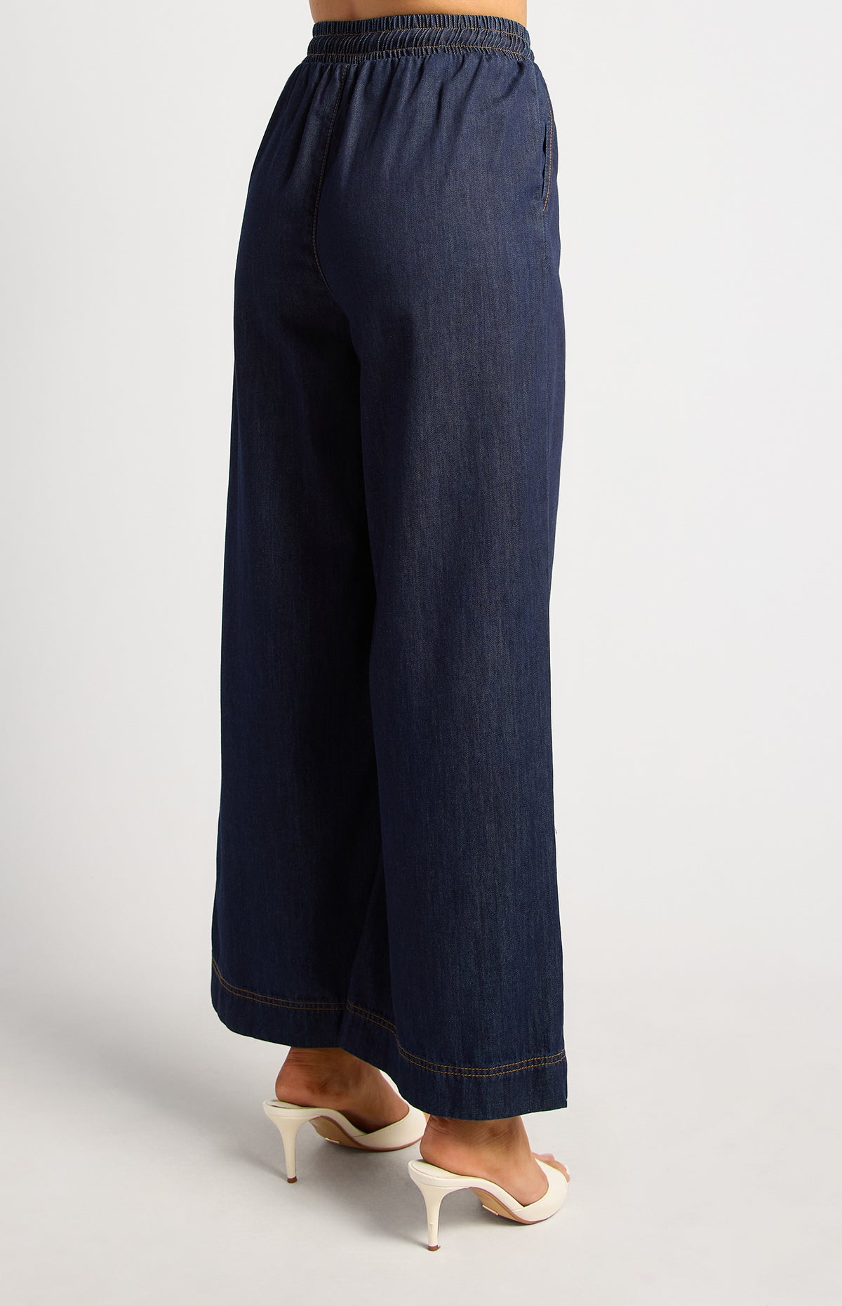 Angelina Chambray Pants - Dark Blue