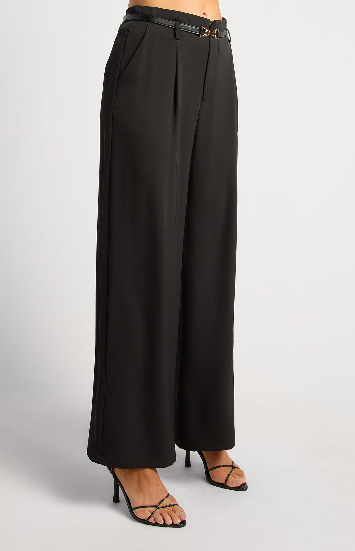 Adina Wide Leg Pants - Black