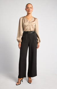 Adina Wide Leg Pants - Black