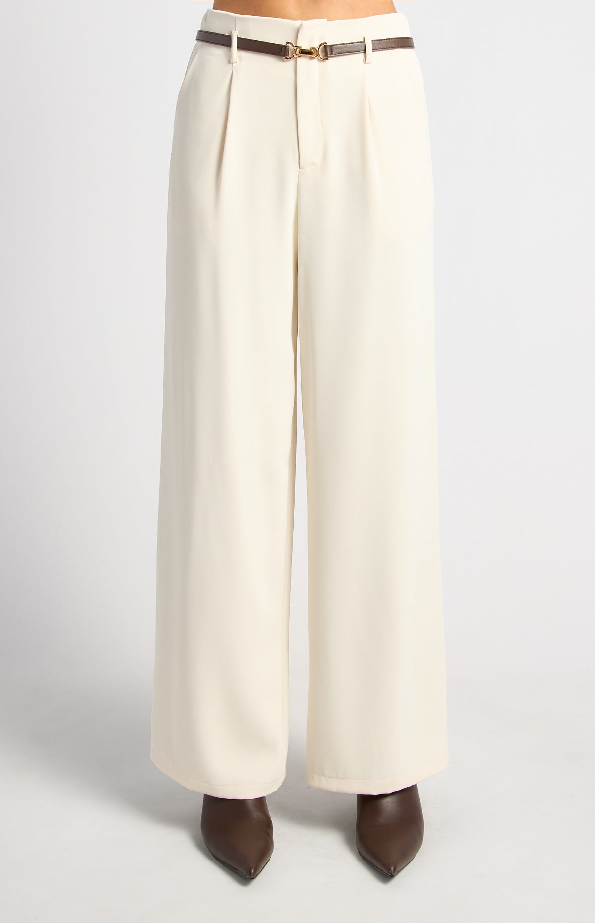 Adina Wide Leg Pants - Ivory