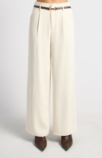 Adina Wide Leg Pants - Ivory