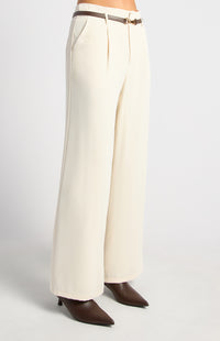 Adina Wide Leg Pants - Ivory